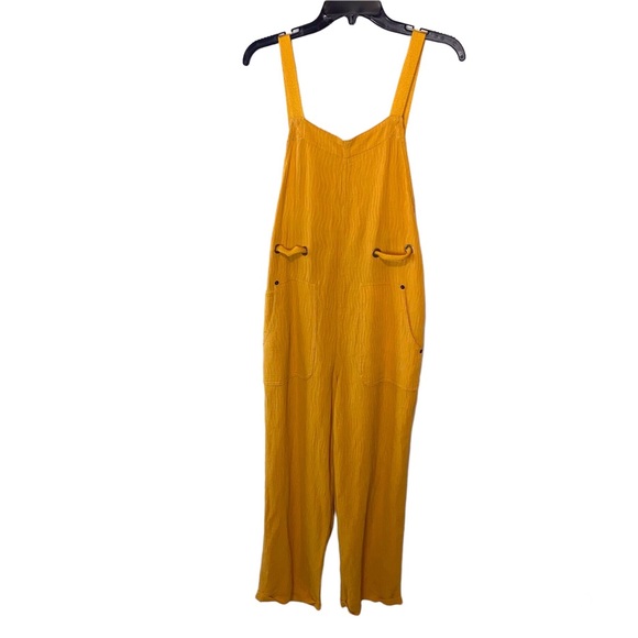BDG Urban Outfitters Jumpsuit Womens Size Small Mustard Yellow Bib Style Cotton - Picture 1 of 12